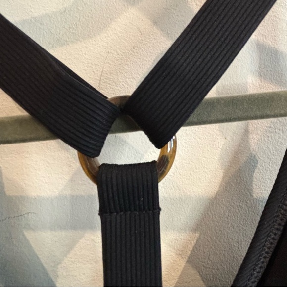 LA VIE EN ROSE Sz L Aquarose Racerback With O-Ring Ribbed One Piece Swimsuit NEW - Picture 9 of 12